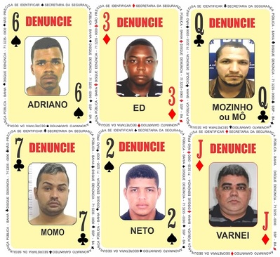 Baralho do Crime recebe seis novos foragidos da Justiça